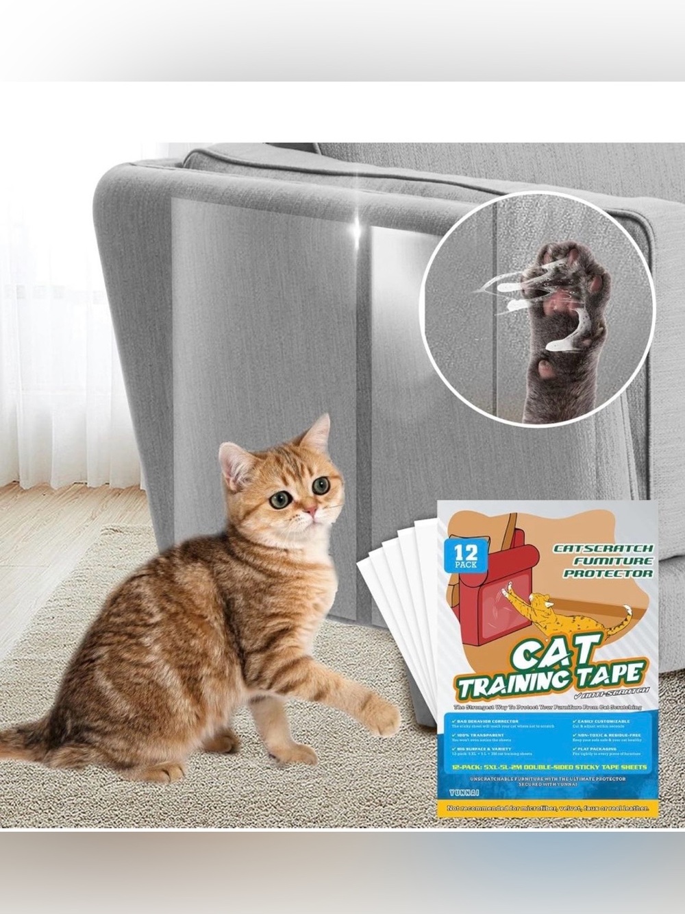 Cat Scratching Board - Cat Scratch Furniture
Protector - 12 Pack Double Sided An